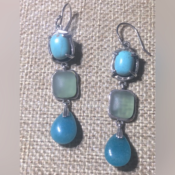 Silpada Sterling Silver Turquoise Earrings - Picture 2 of 8